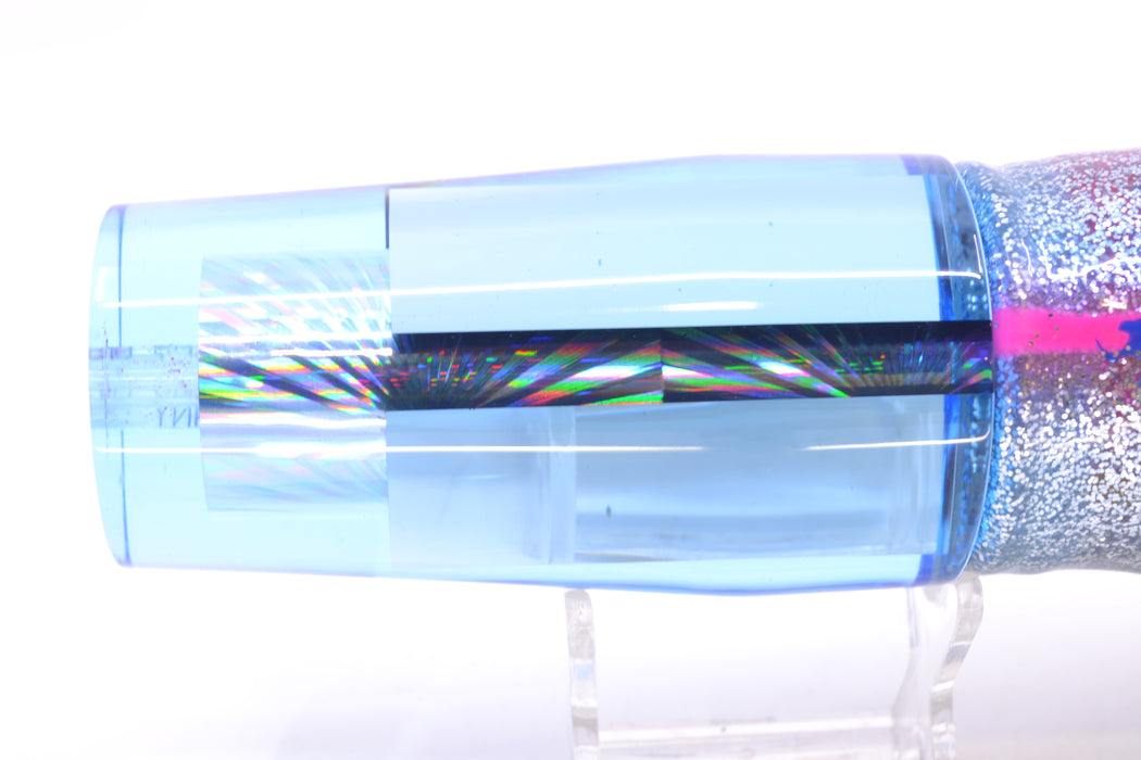 Aloha Lures Ice Blue Mirrored Rainbow Starburst Sundowner 14" 11.5oz Skirted Silver-Blue/Pink