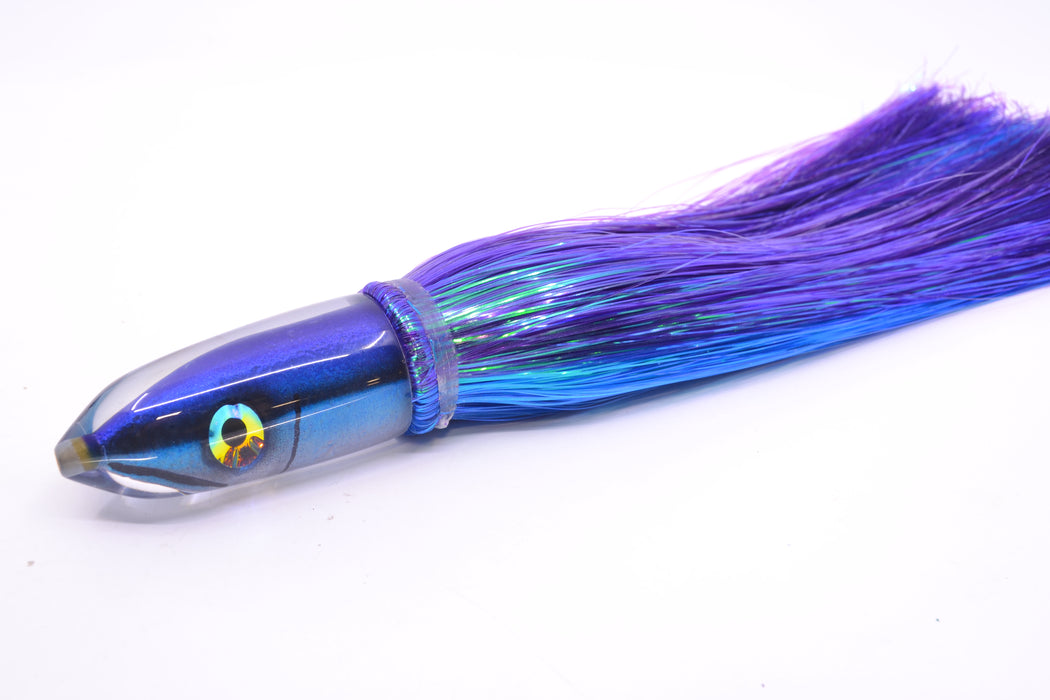 Tsutomu Lures "Hardline Aku" Fish Head Ali'i Bullet 7" 5oz Strobez Purple-Blue