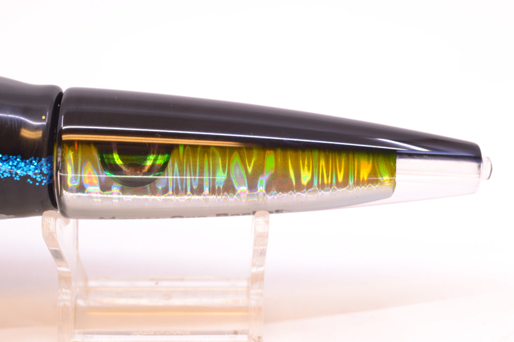 Moyes Lures Yellow-Silver Aurora Black Back Ono Rocket 9" 8oz Skirted Yellowfin