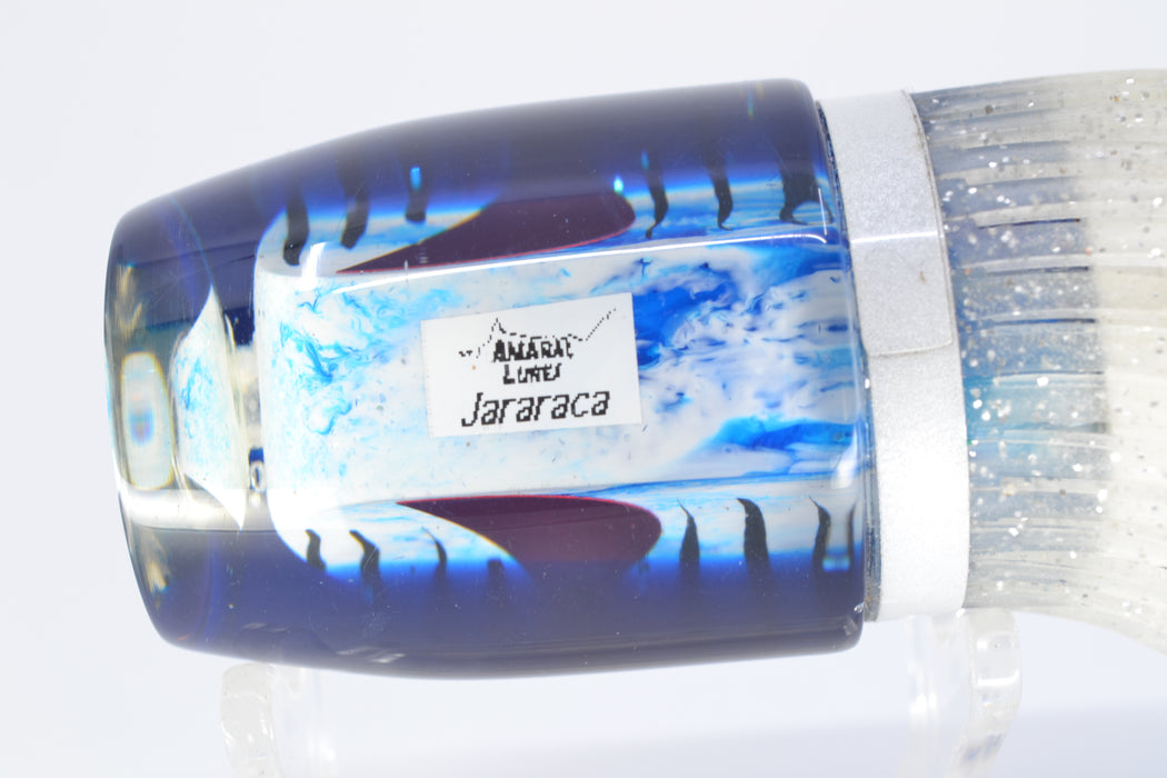 Amaral Lures White-Blue Pearl Black Stripes Blue Back Jararaca 12" 4oz Blue-Clear *BLEMISH* GZE