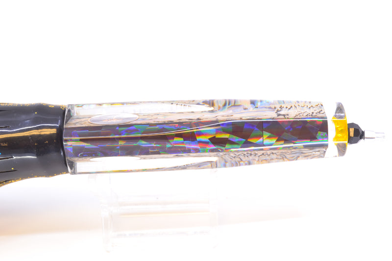 Palmetto Lures White Abalone Hoo's There 9" 9oz Skirted Black-Gold-Silver