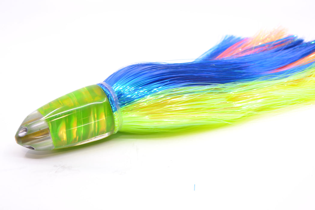 Ali'i Kai Lures Lime Green Ripple Shell UFO Jet 9"+ 6.5oz Strobez Blue-Green