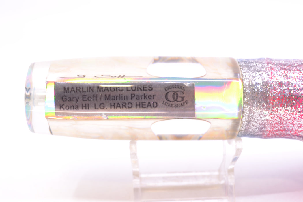 Marlin Magic White Awabi Taxi Eyes Large Hard Head 12" 7oz Skirted Blue Aurora/Pink