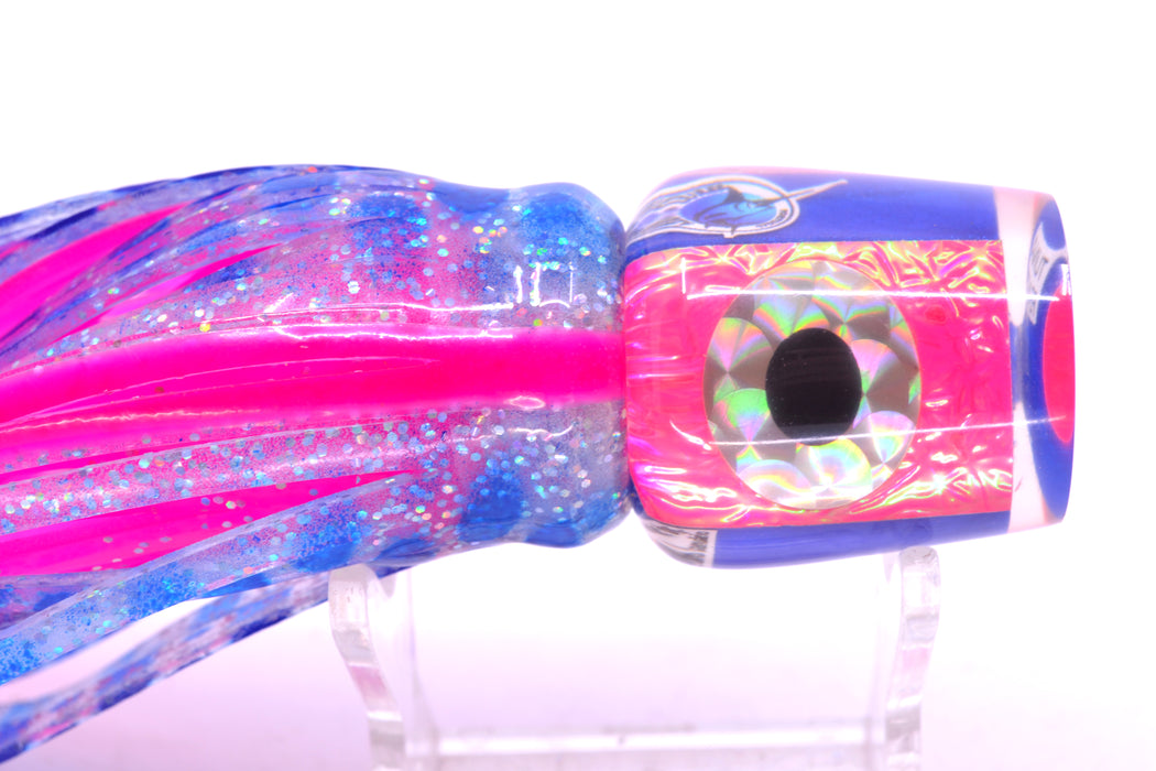 Azores Lures Pink Oil Slick Blue Back Black-Silver Eyes Tuna Feast 9" 3oz Skirted