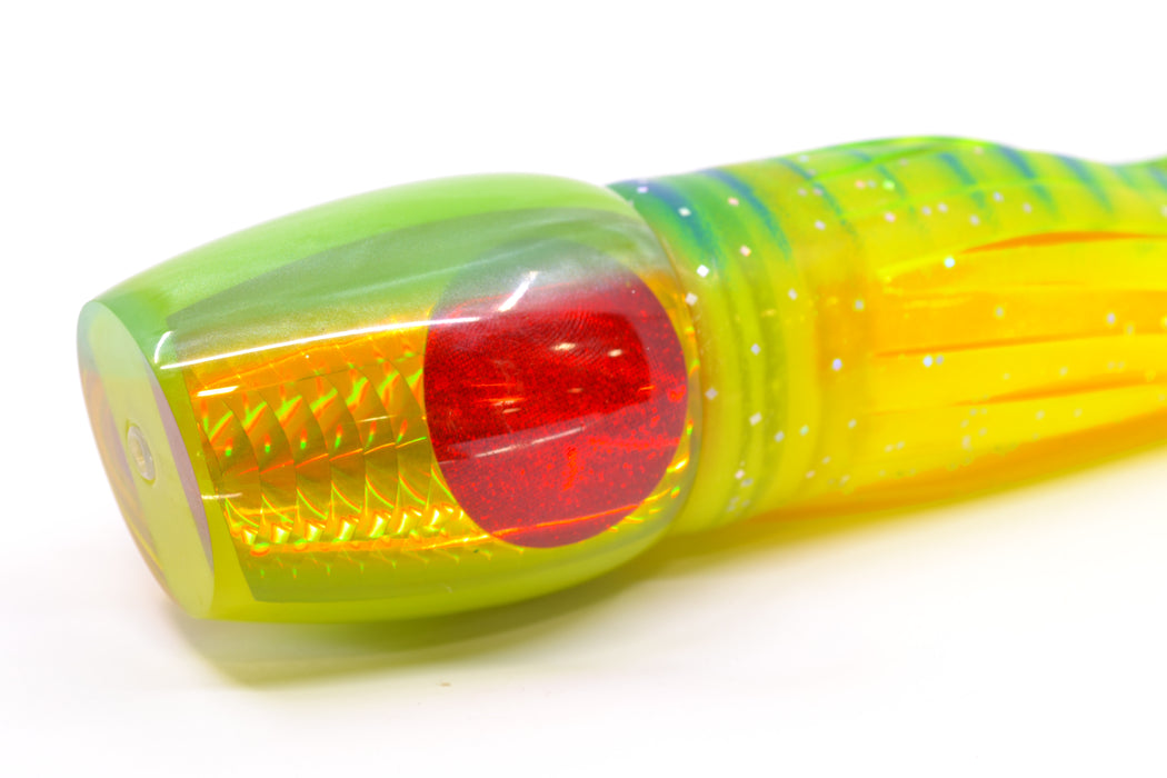 Crane Lures Yellow Rainbow Scale Green Back Short Nosed Slant 10" 7.7oz New Pre-Owned GZE