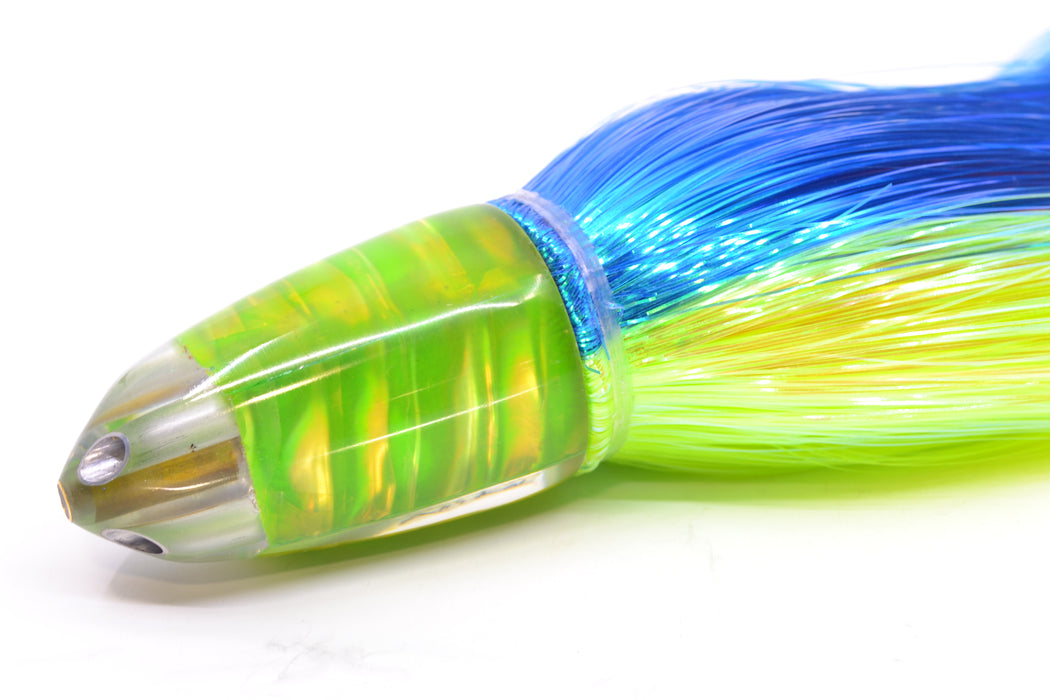 Ali'i Kai Lures Lime Green Ripple Shell UFO Jet 9"+ 6.5oz Strobez Blue-Green