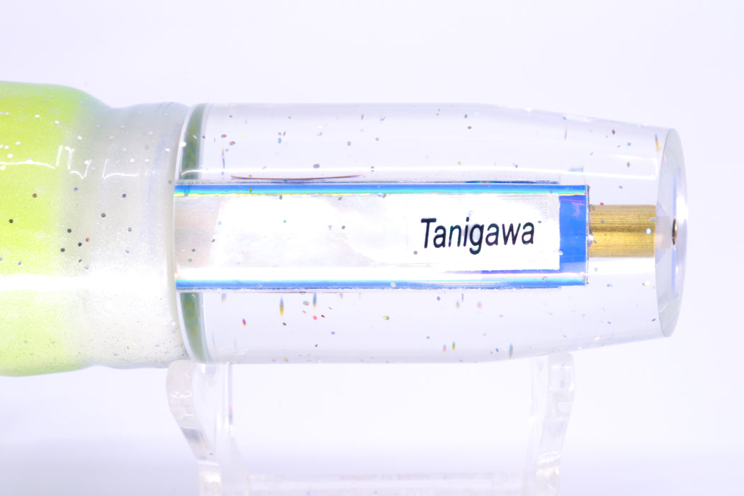 Tanigawa Lures White MOP Blue Rainbow Wrap Red Eyes Plunger 9" 6.4oz Skirted Fruit Salad