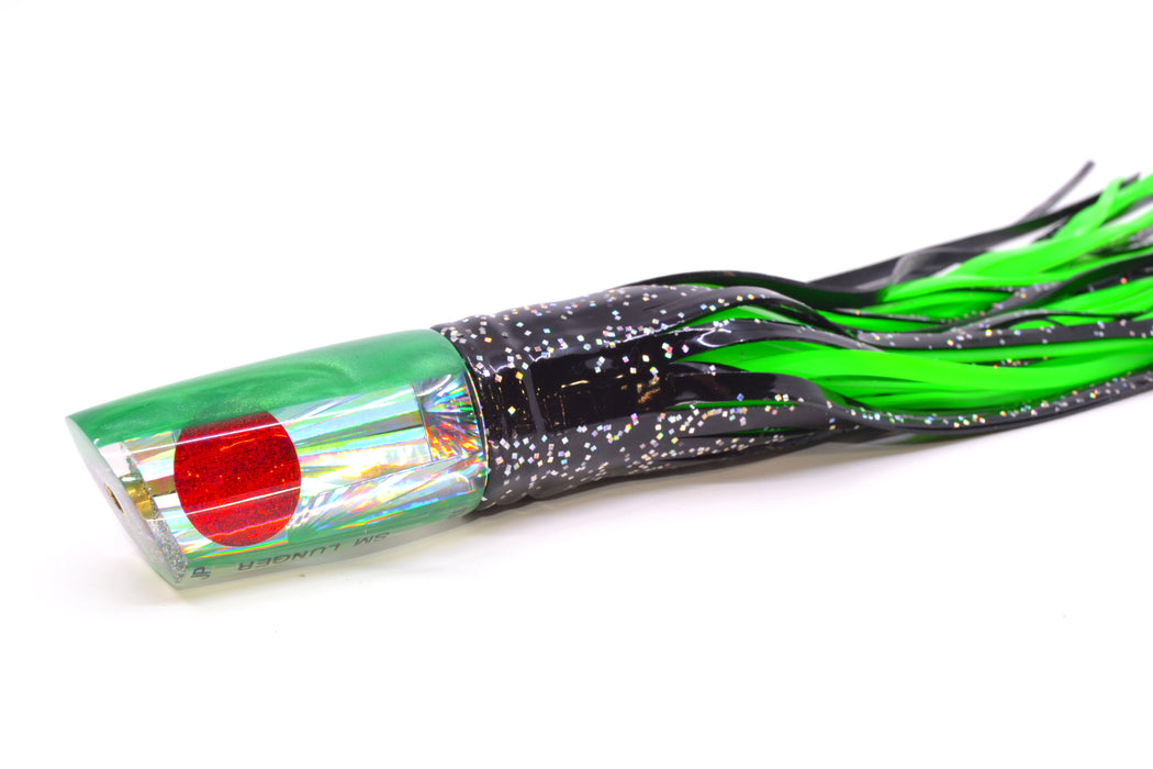 Koya Lures Silver Rainbow Starburst Green Back JP Small Lunger 10" 6oz Skirted Black