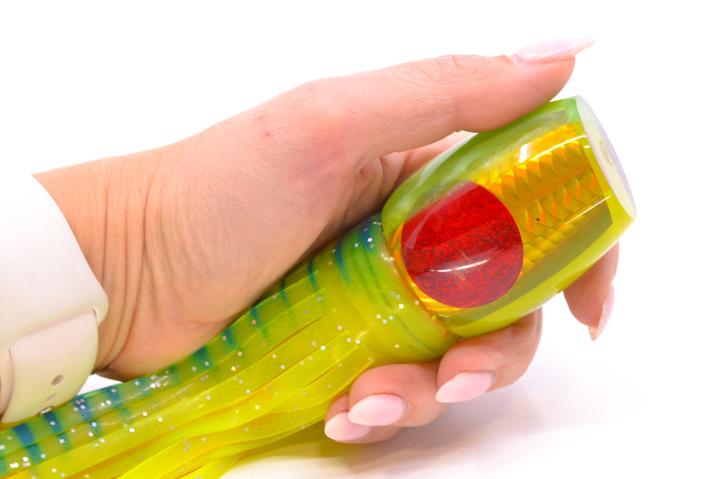 Crane Lures Yellow Rainbow Scale Green Back Short Nosed Slant 10" 7.7oz New Pre-Owned GZE