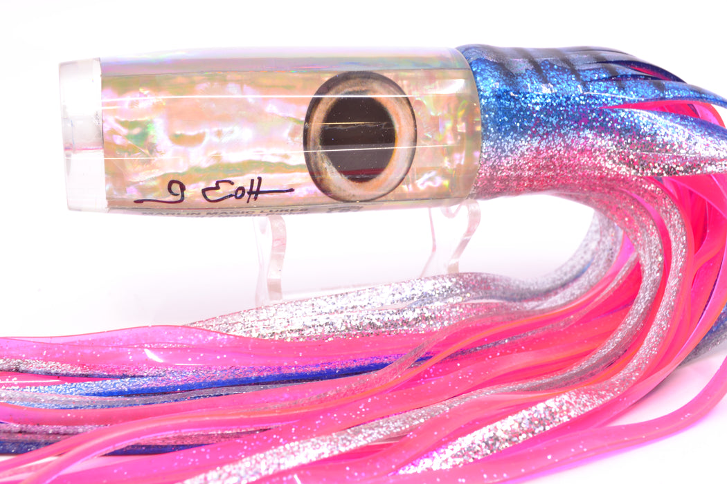 Marlin Magic White Awabi Taxi Eyes Large Hard Head 12" 7oz Skirted Blue Aurora/Pink