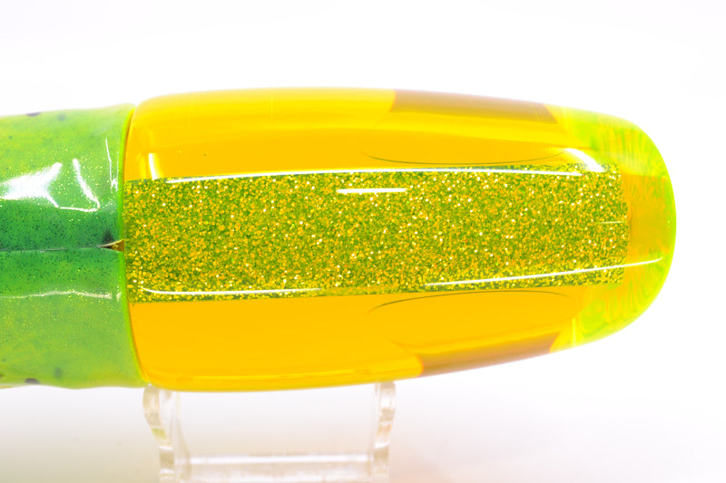 Koya Lures Chartreuse Rainbow Red Eyes Large Poi Dog 16" 14.5oz FT Vinyl Mahi