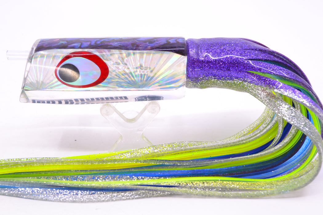 Marlinstar Silver Starburst-Purple Paua Lead Medium Tomahawk FMJ 9"+ 11.4oz Skirted GZE