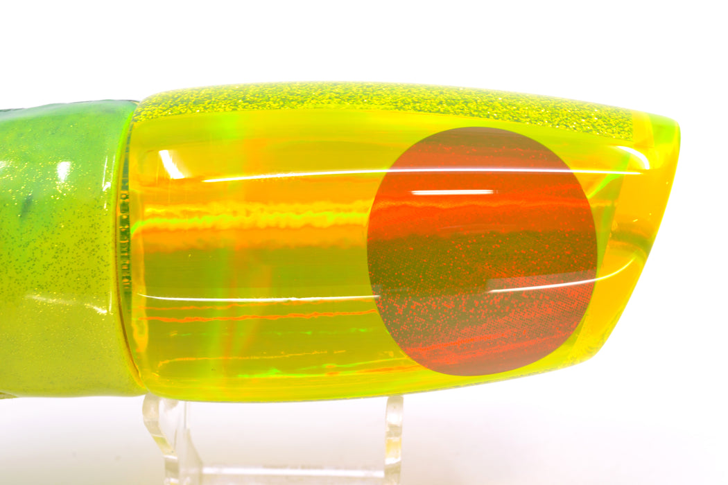 Koya Lures Chartreuse Rainbow Red Eyes Large Poi Dog 16" 14.5oz FT Vinyl Mahi