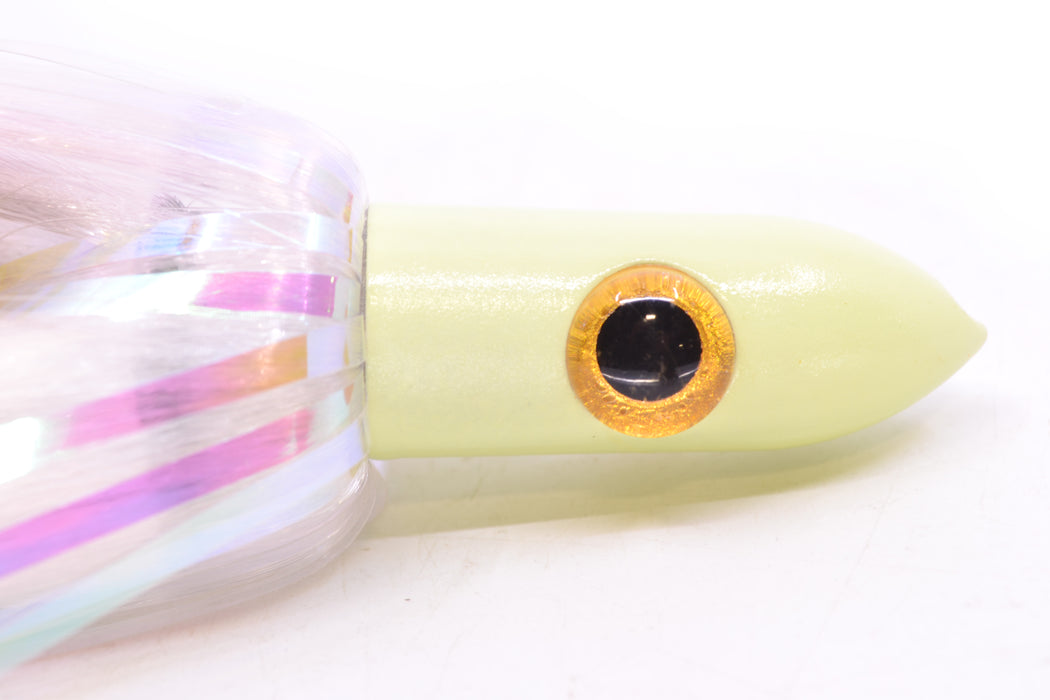 Iland Lures Crystal Flash Hair Glow Head "Hawaiian Eye" Ilander 8.5" 2.5oz ILGLO400F-CY