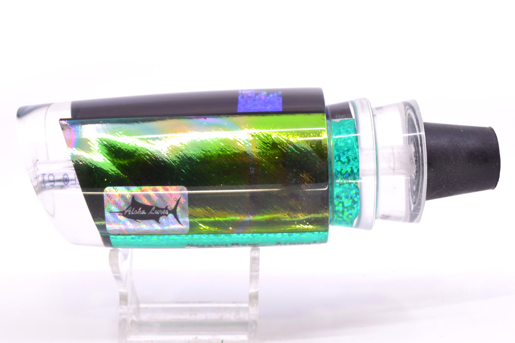 Aloha Lures Green-Purple-Teal Dichro Green Rainbow Smash Bait 14" 9.5oz