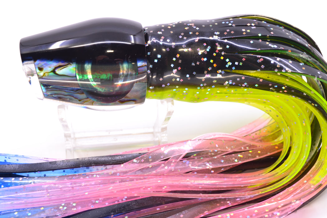 Moyes Lures Paua Shell Black Back Taxi Eyes Medium Sumo 12" 6.8oz Skirted Magic Johnson