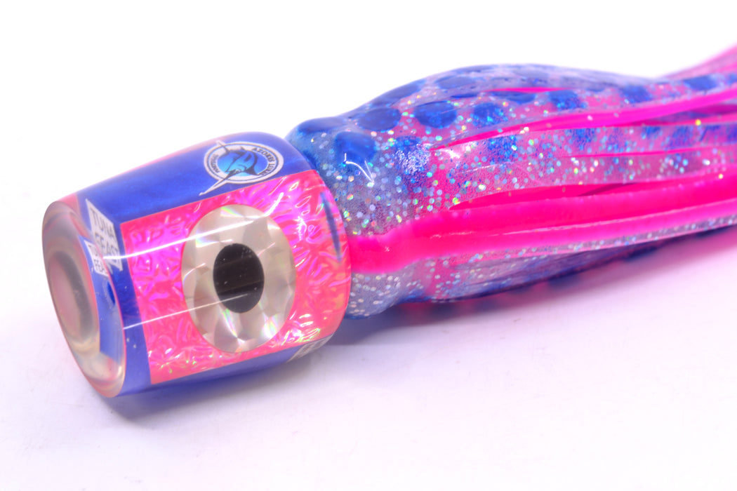 Azores Lures Pink Oil Slick Blue Back Black-Silver Eyes Tuna Feast 9" 3oz Skirted