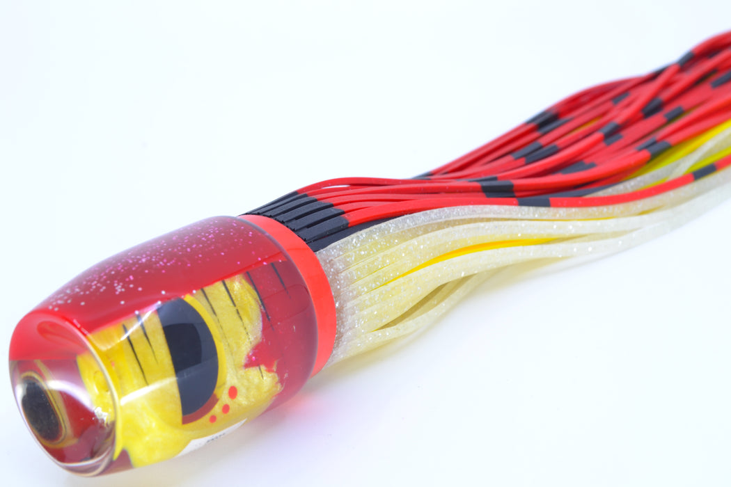 Amaral Lures Yellow-Red Pearl Black Stripes Red Back Jararaca 12" 4oz Black-Red-Clear *CHIPPED* GZE