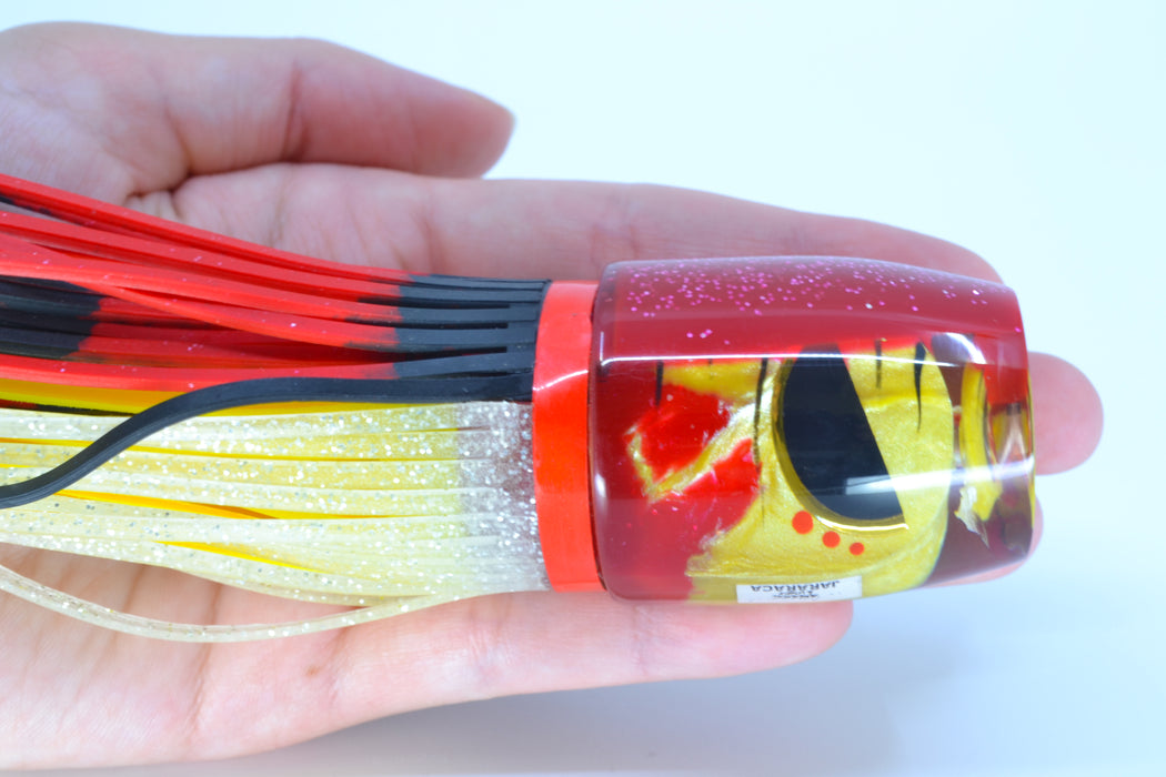 Amaral Lures Yellow-Red Pearl Black Stripes Red Back Jararaca 12" 4oz Black-Red-Clear *CHIPPED* GZE