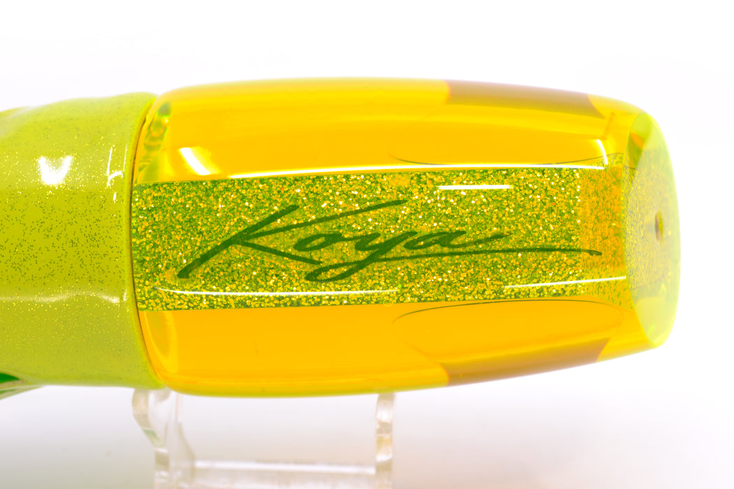 Koya Lures Chartreuse Rainbow Red Eyes Large Poi Dog 16" 14.5oz FT Vinyl Mahi