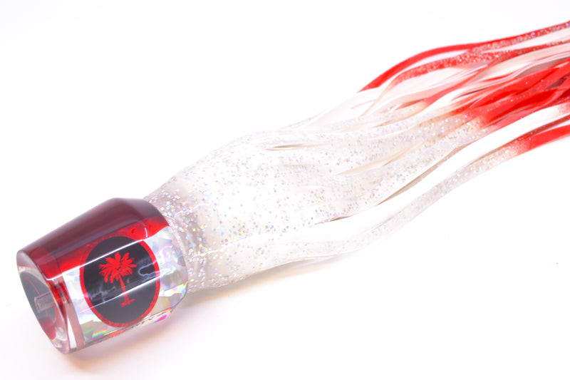 Palmetto Lures Silver Rainbow Flake Red Back Maverick 12" 7.8oz Skirted Silver-Red Tips