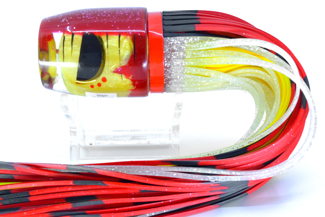Amaral Lures Yellow-Red Pearl Black Stripes Red Back Jararaca 12" 4oz Black-Red-Clear *CHIPPED* GZE