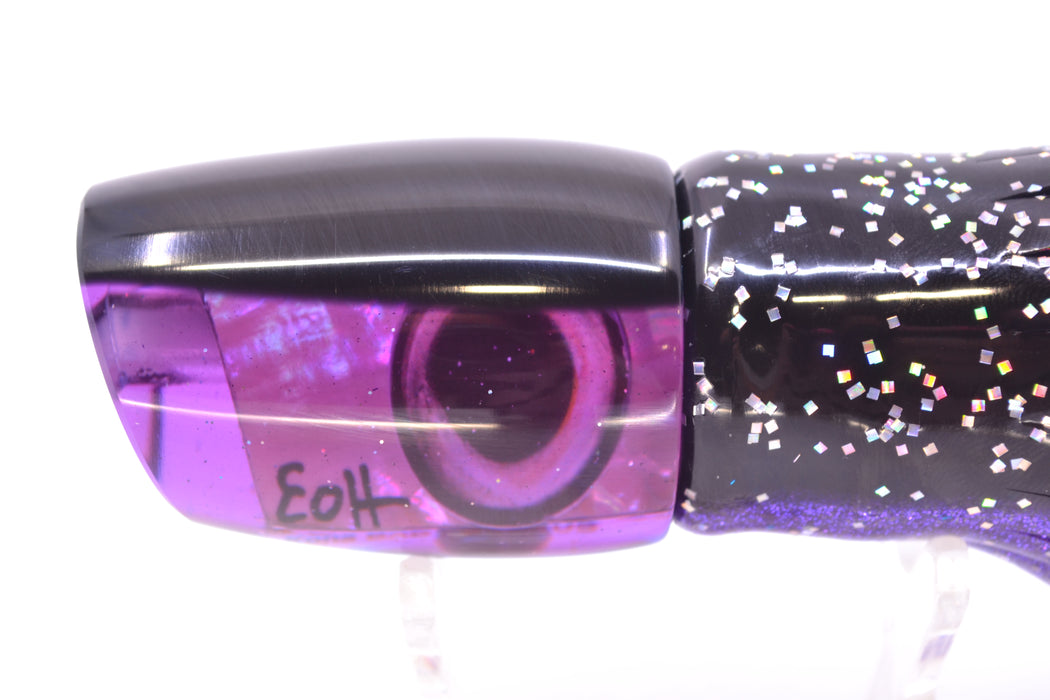 Marlin Magic Lures Purple Awabi Black Back Taxi Eyes Baby Ruckus 10" 6.5oz Skirted Black-Purple