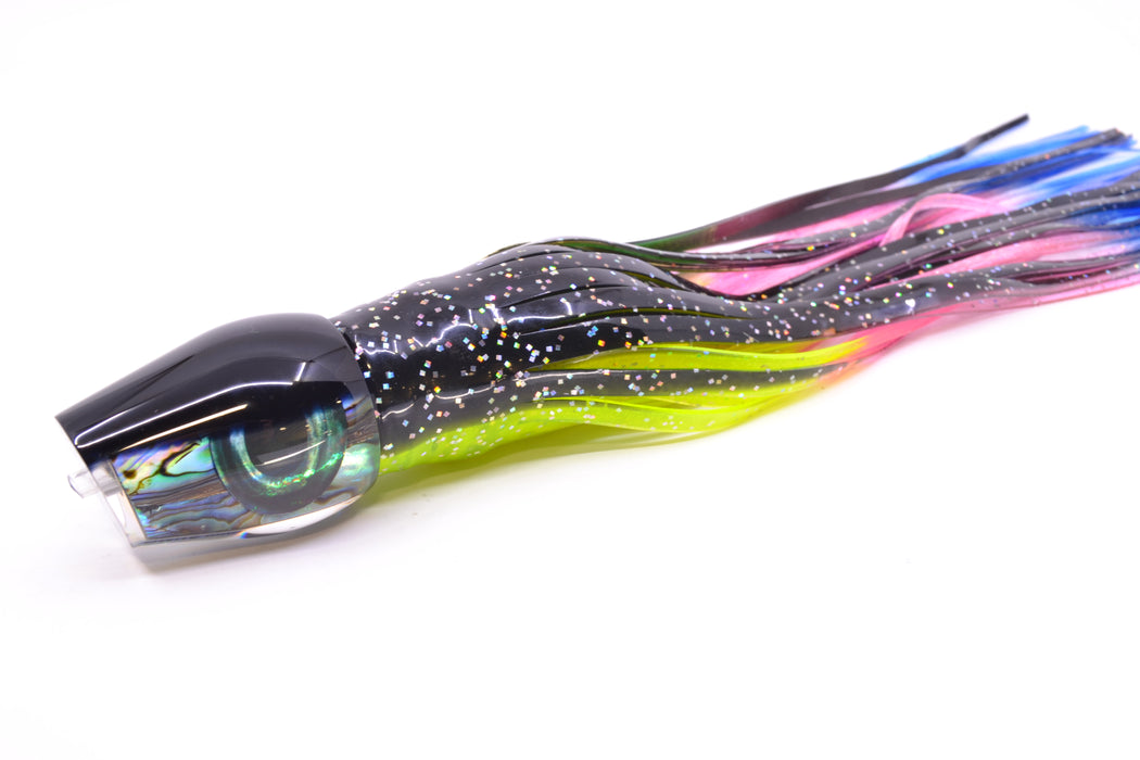 Moyes Lures Paua Shell Black Back Taxi Eyes Medium Sumo 12" 6.8oz Skirted Magic Johnson