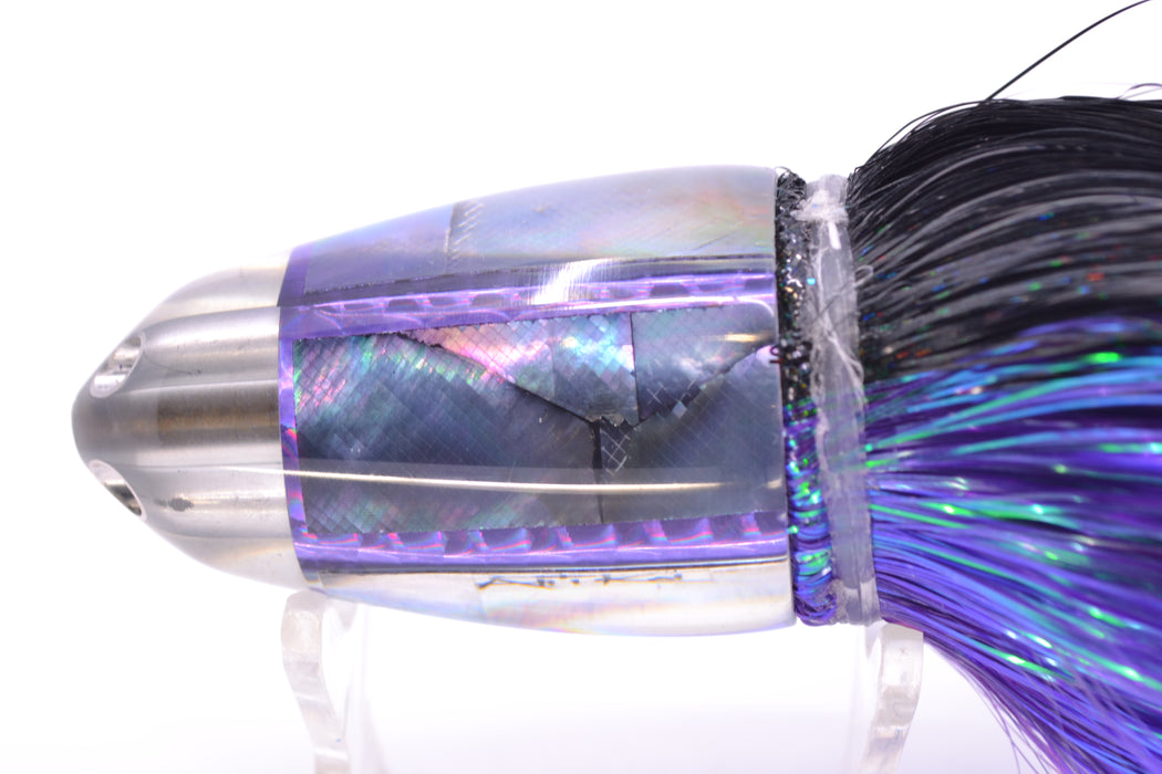 Ali'i Kai Lures Tahitian MOP Purple Rainbow UFO Jet 9"+ 6.5oz Strobez Black-Purple/Blue