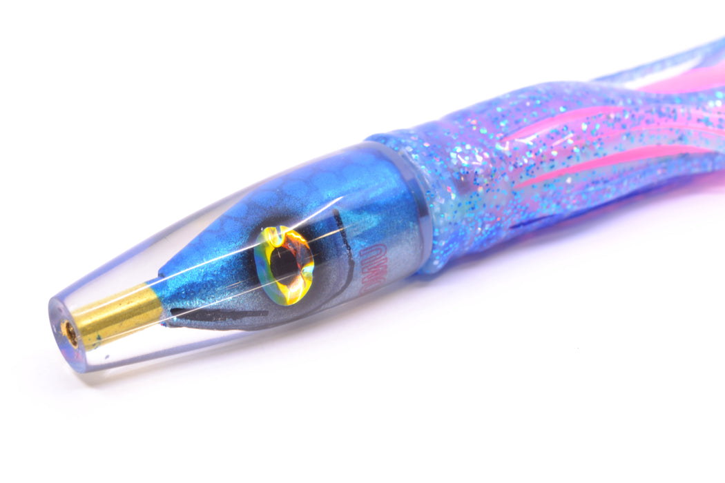 Tsutomu Lures Blue Dot Back Blue-Silver Fish Head Poke Invert 6" 3.2oz Skirted Blue Dots