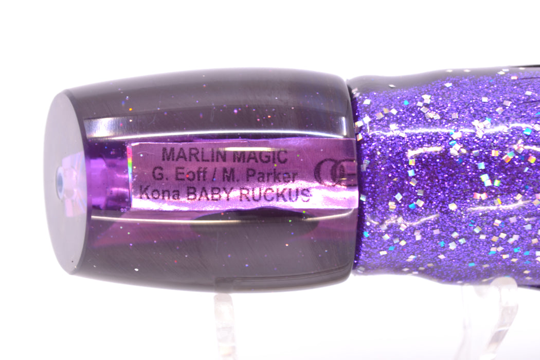 Marlin Magic Lures Purple Awabi Black Back Taxi Eyes Baby Ruckus 10" 6.5oz Skirted Black-Purple