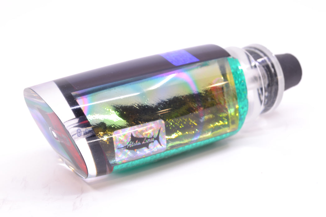 Aloha Lures Green-Purple-Teal Dichro Green Rainbow Smash Bait 14" 9.5oz