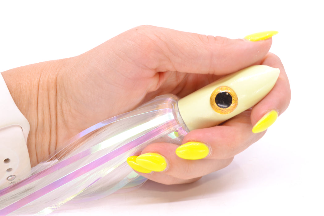 Iland Lures Crystal Flash Hair Glow Head "Hawaiian Eye" Ilander 8.5" 2.5oz ILGLO400F-CY