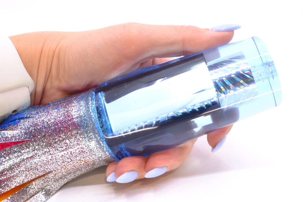 Aloha Lures Ice Blue Mirrored Rainbow Starburst Sundowner 14" 11.5oz Skirted Silver-Blue/Pink