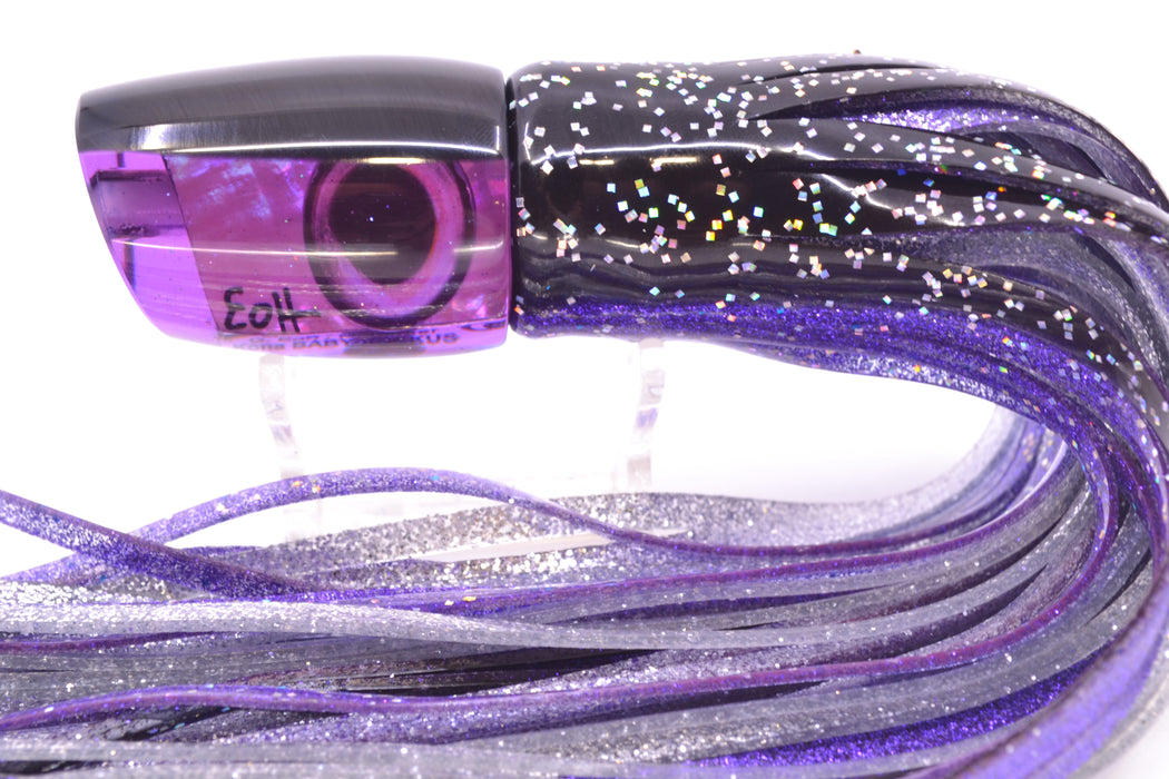 Marlin Magic Lures Purple Awabi Black Back Taxi Eyes Baby Ruckus 10" 6.5oz Skirted Black-Purple