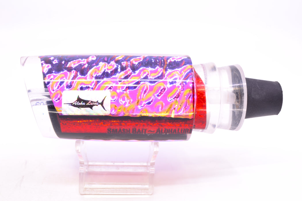 Aloha Lures Purple Rainbow Dichro Black-Red Rainbow Back Smash Bait 14" 9.5oz