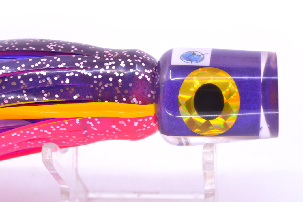 Azores Lures Purple Pearl Black-Gold Eyes Mini Tuna Feast 7" 2.3oz Skirted Purple-Yellow-Pink