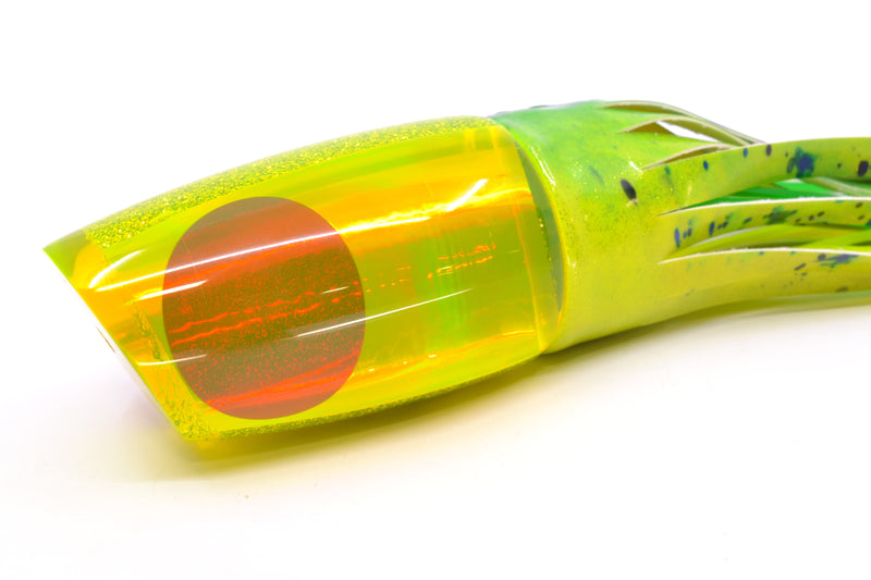 Koya Lures Chartreuse Rainbow Red Eyes Large Poi Dog 16" 14.5oz FT Vinyl Mahi