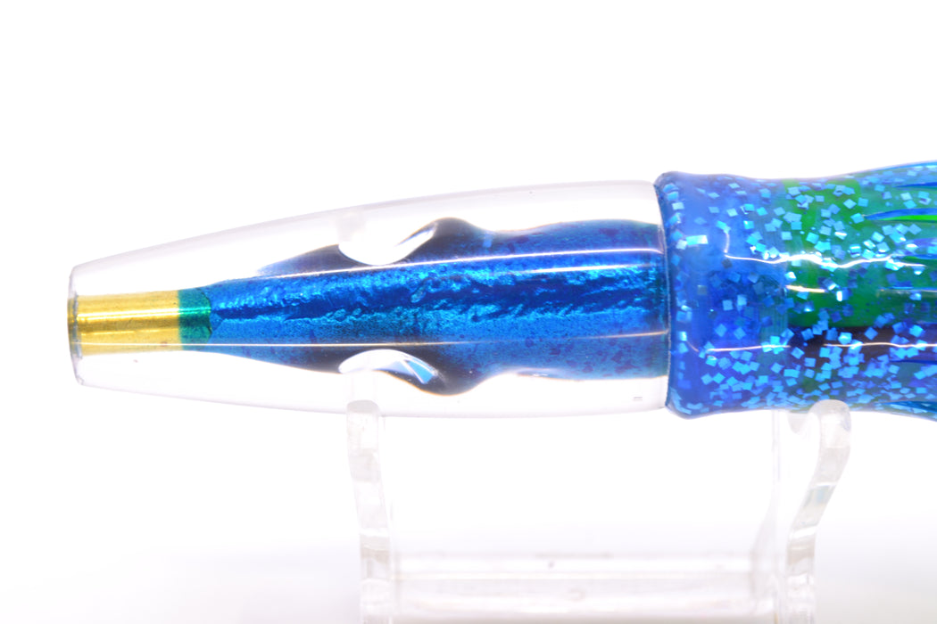 Tsutomu Lures Blue Mahi Fish Head Poke Invert 6" 3.2oz Skirted Blue-Yellow-Silver