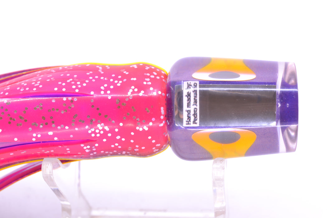 Azores Lures Purple Pearl Black-Gold Eyes Mini Tuna Feast 7" 2.3oz Skirted Purple-Yellow-Pink