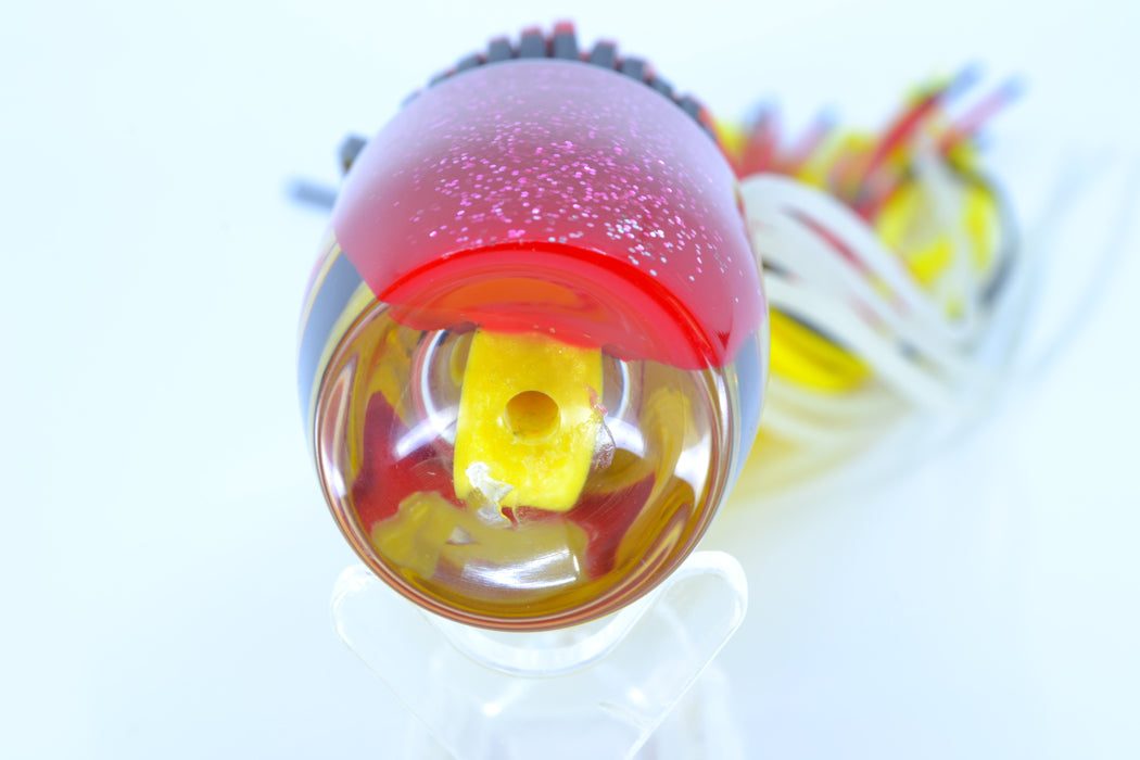 Amaral Lures Yellow-Red Pearl Black Stripes Red Back Jararaca 12" 4oz Black-Red-Clear *CHIPPED* GZE