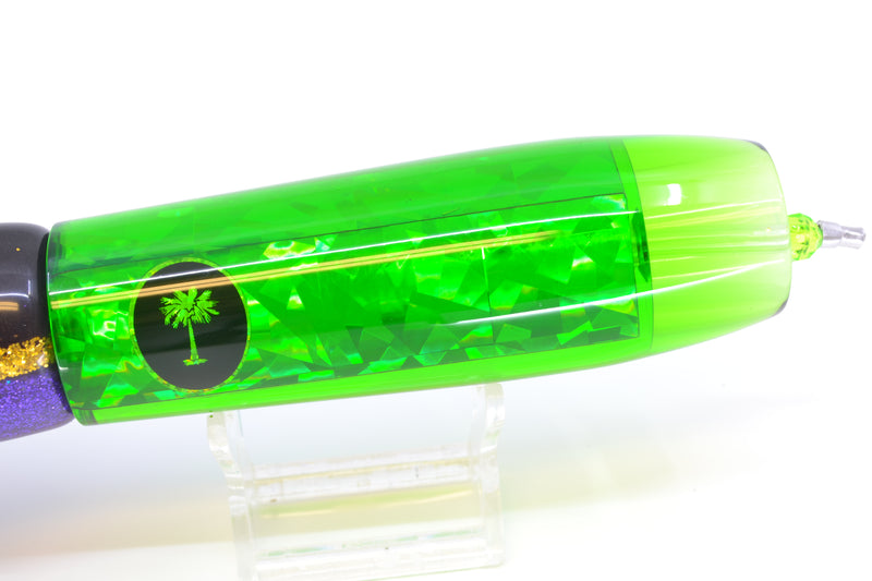 Palmetto Lures Green Rainbow Flake Mayhem 12" 15oz Skirted Black-Gold-Purple/Green