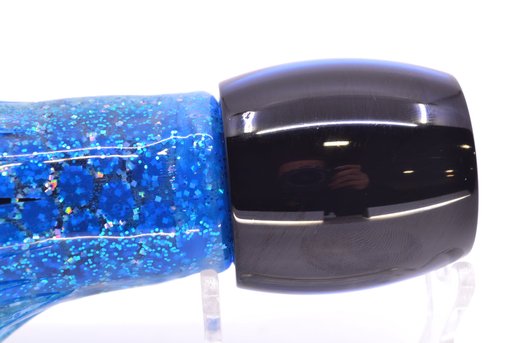 Moyes Lures Blue Mirrored Black Back Large Secret 12" 6.5oz Skirted Blue Dots/Black GZE