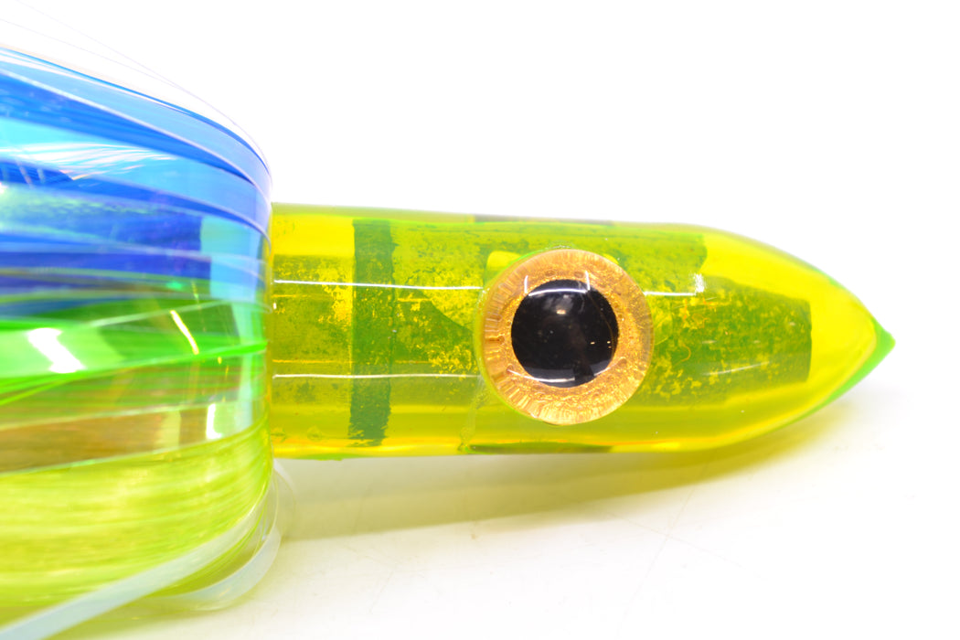 Iland Lures Blue-Chartreuse Flash Hair Chrome Head "Hawaiian Eye" Ilander 8.5" 2.5oz IL406F-EBL/EGR/CH