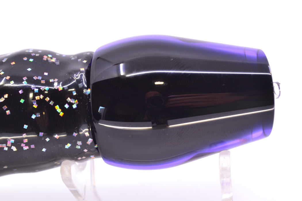 Moyes Lures Purple MOP Black Back Taxi Eyes Medium Sumo 12" 6.8oz Skirted Black Aurora