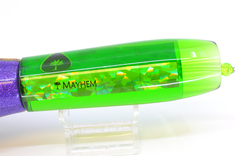 Palmetto Lures Green Rainbow Flake Mayhem 12" 15oz Skirted Black-Gold-Purple/Green