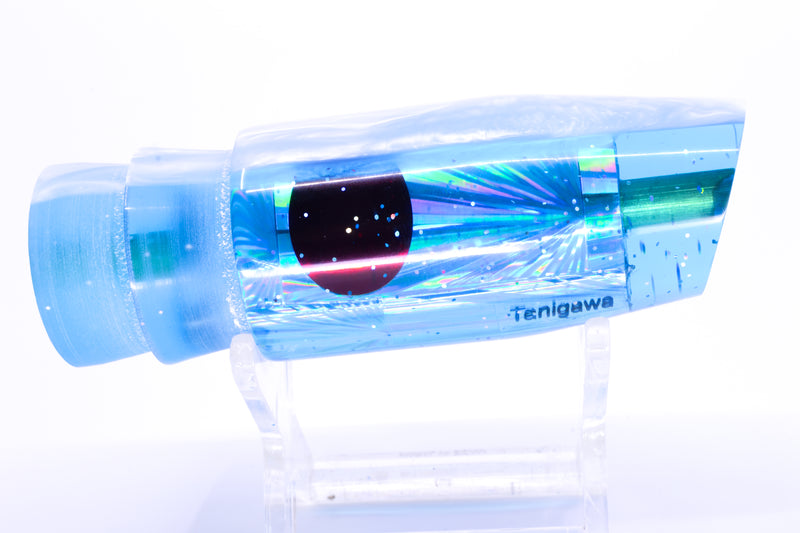 Tanigawa Lures Ice Blue Rainbow Starburst Ice Blue Pearl Back Red Eyes Plunger 9" 5oz