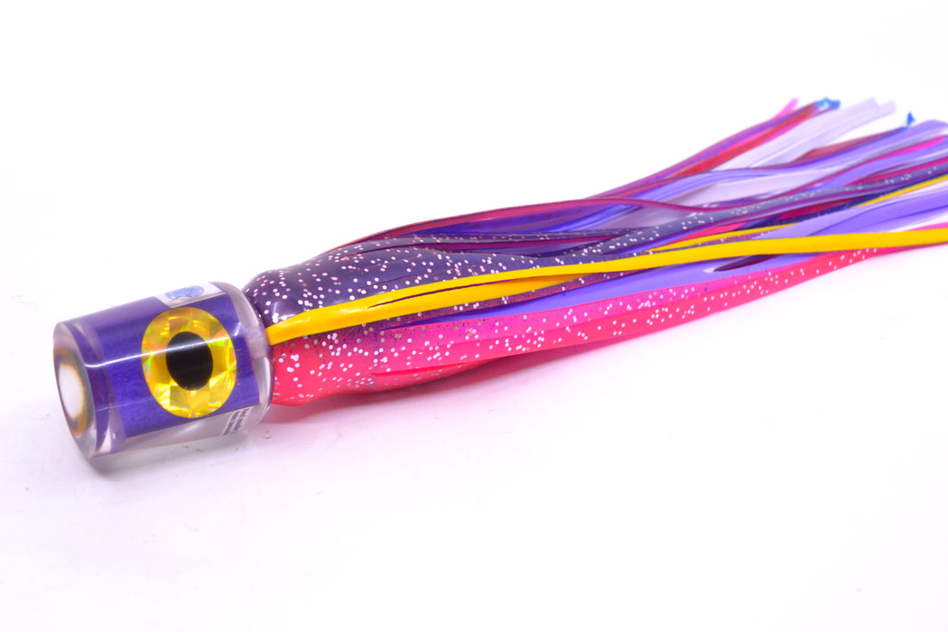 Azores Lures Purple Pearl Black-Gold Eyes Mini Tuna Feast 7" 2.3oz Skirted Purple-Yellow-Pink
