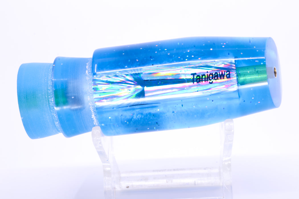 Tanigawa Lures Ice Blue Rainbow Starburst Ice Blue Pearl Back Red Eyes Plunger 9" 5oz