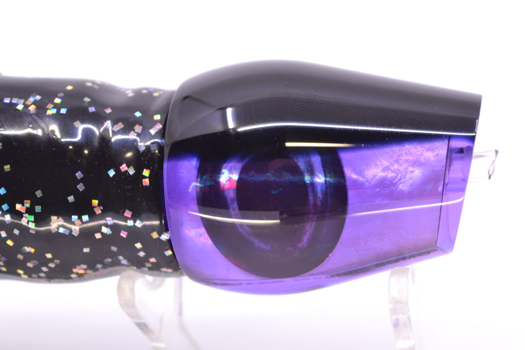 Moyes Lures Purple MOP Black Back Taxi Eyes Medium Sumo 12" 6.8oz Skirted Black Aurora